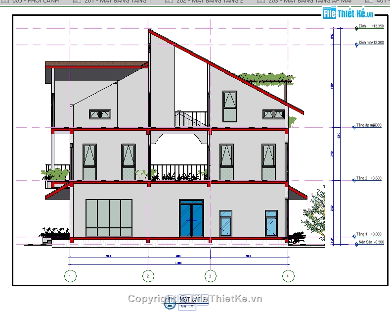 file revit biệt thự,revit biệt thự 3 tầng,file revit biệt thự đẹp,kiến trúc biệt thự